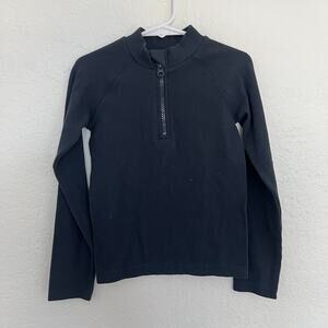 ZARA Kids Navy Ribbed Quarter-Zip Pullover Size 6/7Y NWOT